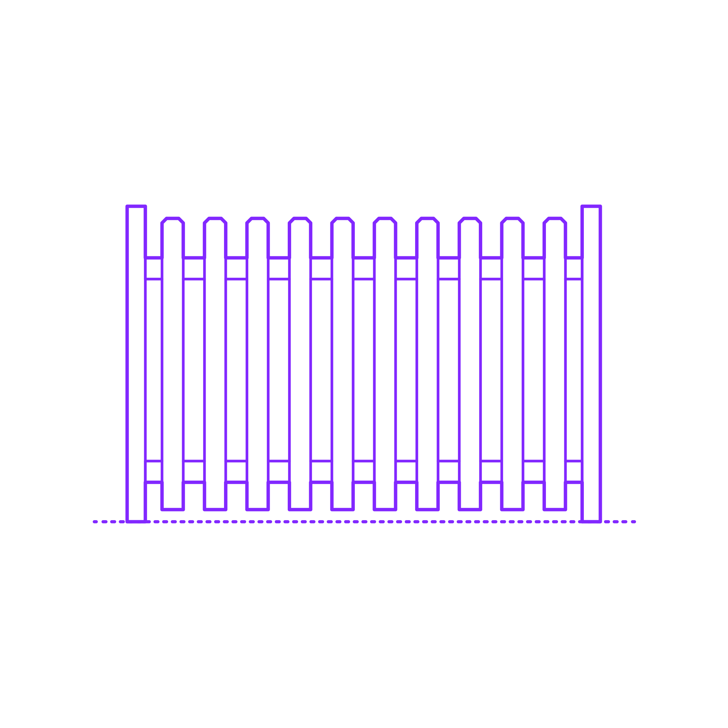 Buildings Fences Picket Fence Dog Ear Outline Svg File Free Vectors